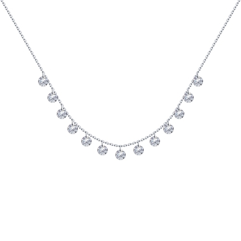94070349 - Колье из серебра с подвесками кристаллами SWAROVSKI
