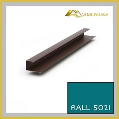 Джей профиль для Фасадных панелей 0,45мм RALL 5021-Водная синь 2м