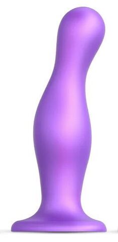 Фиолетовая насадка Strap-On-Me Dildo Plug Curvy size L - Strap-on-me 6016695