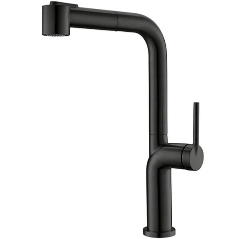 BelBagno BB-LAM60-NERO Смеситель для кухни с выдвижным изливом, двухрежимный, чёрный матовый