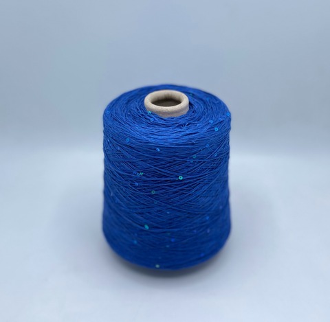 Filati Naturali (пр.Италия),art-Lino, 390м/100гр, 100%Лен+пайетки, цвет-Ярко-синий, арт-28080