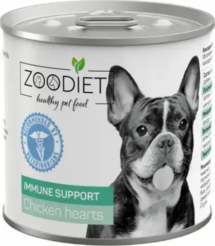 Zoodiet Immune консервы для собак поддержание иммунитета Сердечки куриные 240г