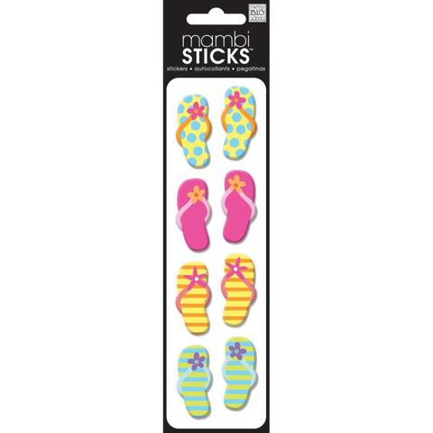 Стикеры обьемные - Puffy Stickers- Bright Flip-Flops