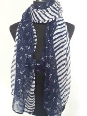 Купить Палантин в морском стиле с якорями в Магазине тельняшек