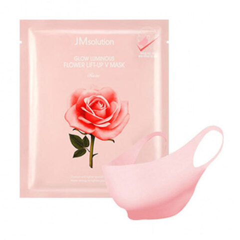 JMsolution Glow Luminous Flower Lift-Up V Mask Rose - Лифтинг-маска для зоны подбородка с экстрактом розы