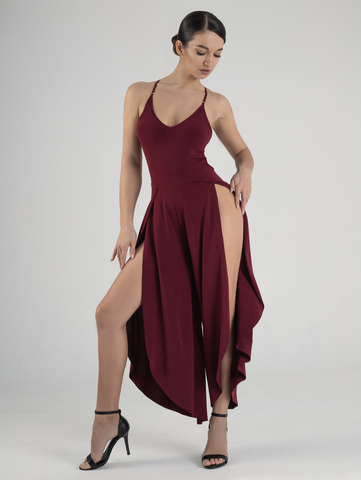 Lotus Unitard, Dark Red