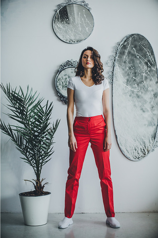 Брюки женские м510 сансара красный1400