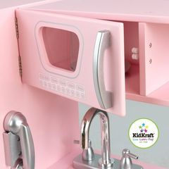 Кухня детская из дерева "Винтаж", цвет Розовый (Pink Vintage Kitchen)
