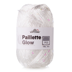 Добавочная нить п/э с пайетками, 25 гр, 140 м, ультрабелый