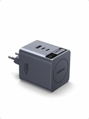Зардяное устройство UGREEN X616 (65828) 100W GaN Fast Charger 2*USB-C&USB-A with Retractable Cable USB-C, серый космос