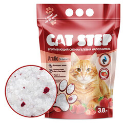 CAT STEP Arctic Strawberry наполнитель впитывающий силикагелевый 3,8 л