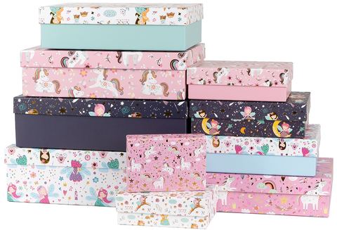 Коробка одиночная, Прямоугольник, Сказочный микс, 14,5*10*5 см, 1 шт.