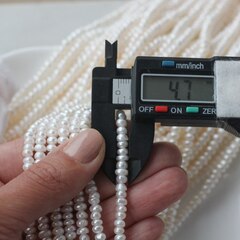 Жемчуг натуральный речной, рондель, 4,5-5 мм, 1 нить, Ж004