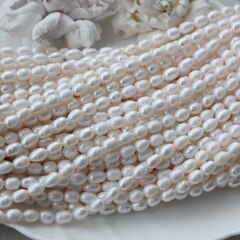 Жемчуг натуральный речной, рис, 7-9 мм, 1 нить, Ж025