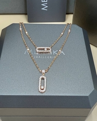 Двойное колье Messika в обсыпке VGOLD с двигающимися цирконами