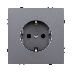 Розетка штепсельная SCHUKO 16A/250 В, серый Kollinger Eclipse EC-014GY