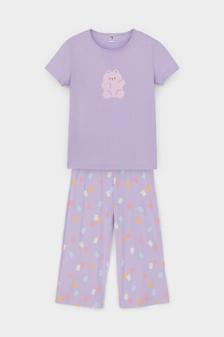 пижама  для девочки  КБ 2827/пастельно-лиловый,мишки