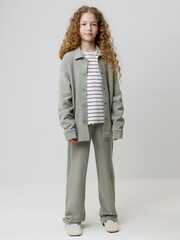 рубашка  для девочки  КР 302812/лесной туман к583