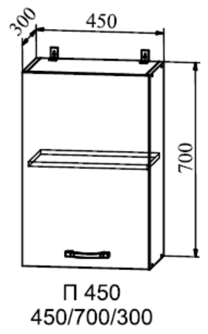Кухня Манго шкаф верхний 450