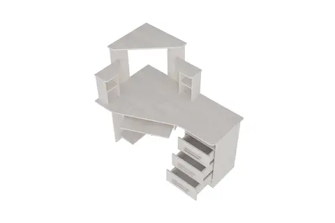 Компьютерный стол с надстройкой Каспер ясень белый