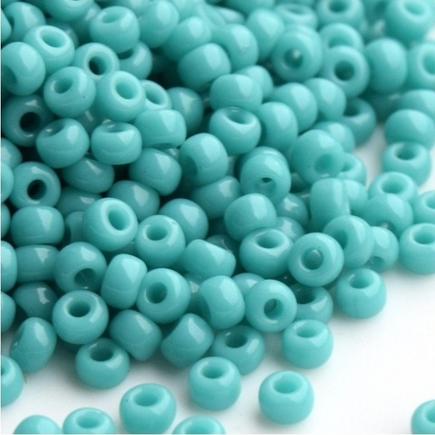 6/0 RR-0412 Бисер круглый Миюки Бирюза непрозрачный /Miyuki round 6/0 Opaque Turquoise Blue
