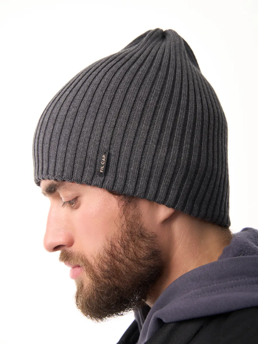 Шапка осенняя бини вязаная зима