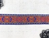 Тесьма жаккард, ш. 3,5 см, электрик с красным