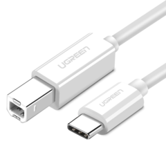 Кабель UGREEN USB-C to USB-B 2,0 Printer Cable для принтера, 1,5м US241, белый