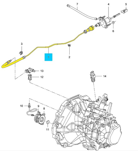 ТРУБКА СЦЕПЛЕНИЯ СО ШЛАНГОМ CRUZE GM