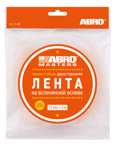 Скотч ABRO двухсторонний белый OE-12-R 12мм X 5м