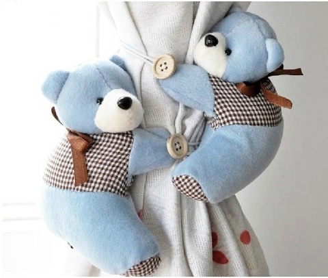 Teddy Bear Curtains Buckle Plush