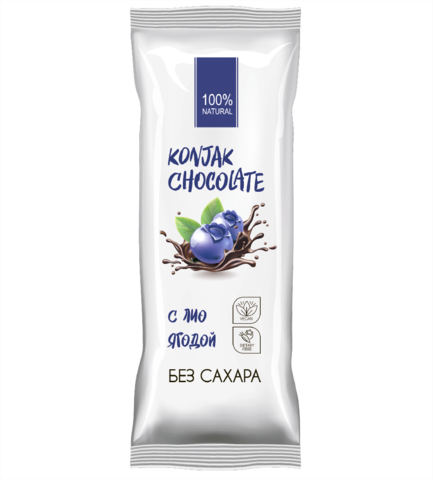 ШОКОЛАД БЕЗ САХАРА KONJAK CHOCOLATE ЧЕРНИЧНЫЙ