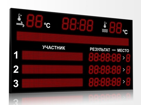 Табло для плавания Импульс 713-D18x8-L3xD13x7-L3xS12x96xP10-S12x192xP10-T-T2