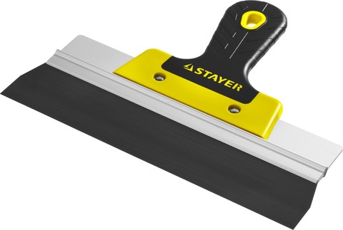 STAYER ProFLat 250 мм, усиленная алюминиевая направляющая двухкомпонентная ручка, анодированный, Фасадный шпатель, PROFESSIONAL (10045-25)