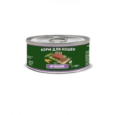 Solid Natura Holistic Ягнёнок влажный корм для кошек жестяная банка 0,1 кг