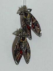 Цикада (серьги из серебра)