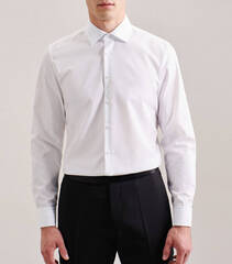 Сорочка мужская Seidensticker Slim Fit 01.666244-01 из поплина белая под запонки