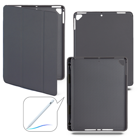 Чехол книжка-подставка Smart Case Pensil со слотом для стилуса для iPad Air 2 (9.7") - 2014 (Темно-серый / Dark Grey)