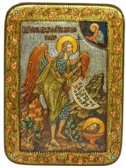 Инкрустированная икона Пророк и Креститель Иоанн Предтеча 29х21см на натуральном дереве в подарочной коробке