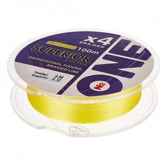 Плетеный шнур  №ONE SUPERIOR Х4-100 (yellow) d 0.24 продажа от 4 шт.