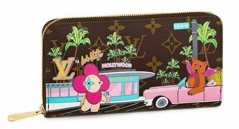 Кошелек женский Louis Vuitton Zippy канва Monogram коричневый/вишневый