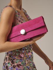 Клатч замшевый розовый
