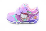 Светящиеся кроссовки для девочек Хелло Китти (Hello Kitty) на липучках, цвет сиреневый, мигает картинка сбоку. Изображение 3 из 12.