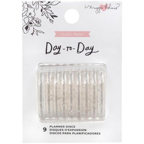 Диски - (крепежный механизм для ежедневников) Maggie Holmes Day-To-Day Planner Discs -  Gold Glitter -3.5см/9шт