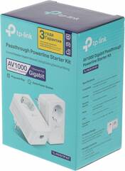 TP-Link TL-PA7017P KIT - AV1000 Комплект гигабитных адаптеров Powerline со встроенной розеткой