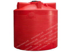 Емкость цилиндрическая транспортная Пластерра PT VLT 5000 л. (5500 л.) вертикальный (2000x2000x2000см;красный) - арт.560124