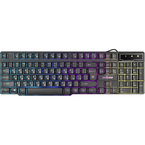 Клавиатура Defender Mayhem GK-360DL RU, RGB подсветка, USB, черная
