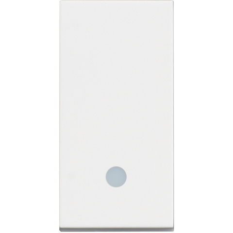 Выключатель кнопочный одноклавишный 10А с подсветкой - 1 модуль. Цвет Белый. Bticino серия CLASSIA. RW4005L