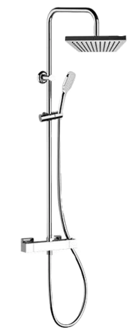 REMER ST32X8CPSD25 Душевая система для душа термостатическая квадратный верхний душ 25см