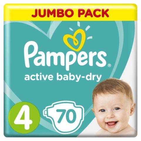 Подгузники PAMPERS Activ Baby Maxi Джамбо 70 шт РОССИЯ